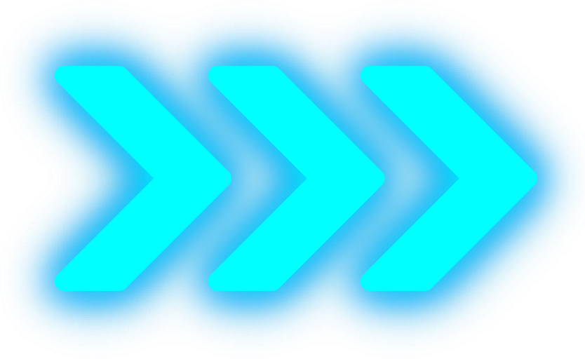 Blue Neon Arrow Decoration